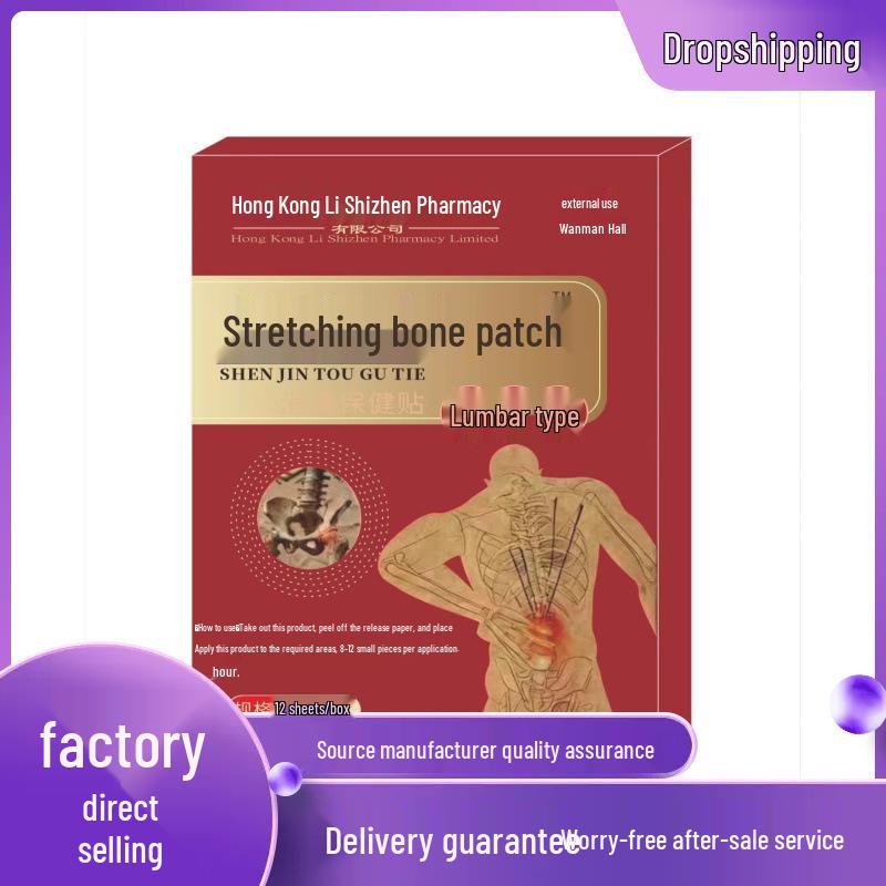 Shenjin Tougu Tie Patches by Hong Kong Li Shizhen Pharmacy - 12-Pack 12 Patches