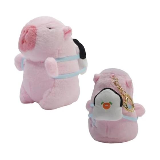 Clearstone Capybara Plush Keychain, Chubby Maru Sushi, with Music, 13cm, Pink