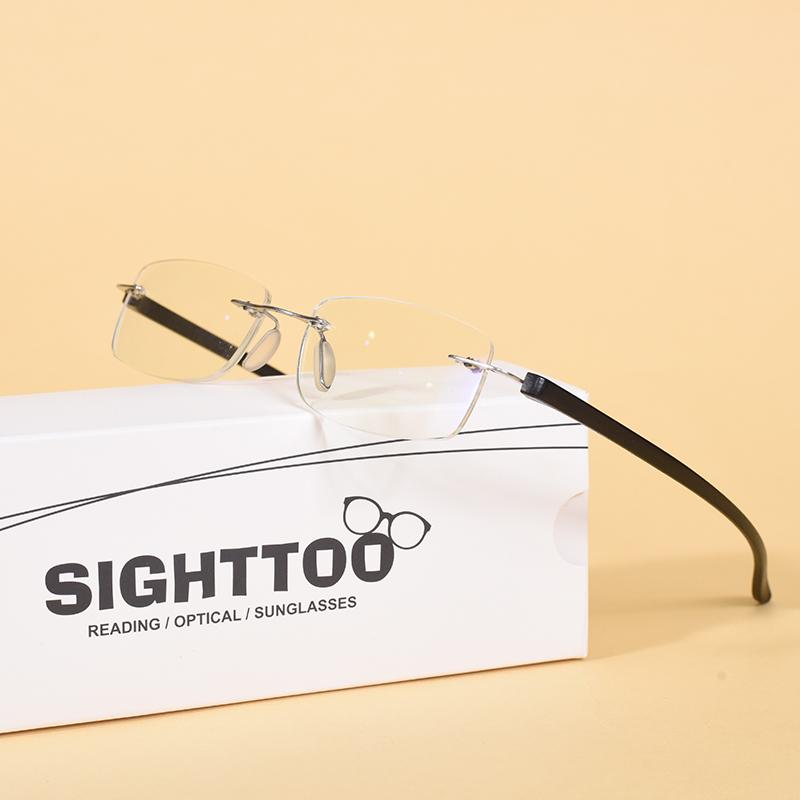 

New Cut Edge Presbyopic Glasses Men s Anti Fatigue Presbyopia Clear Glasses Frameless HD Anti Blue Presbyopic Glasses +1.0+1.5+2 +100 чёрный