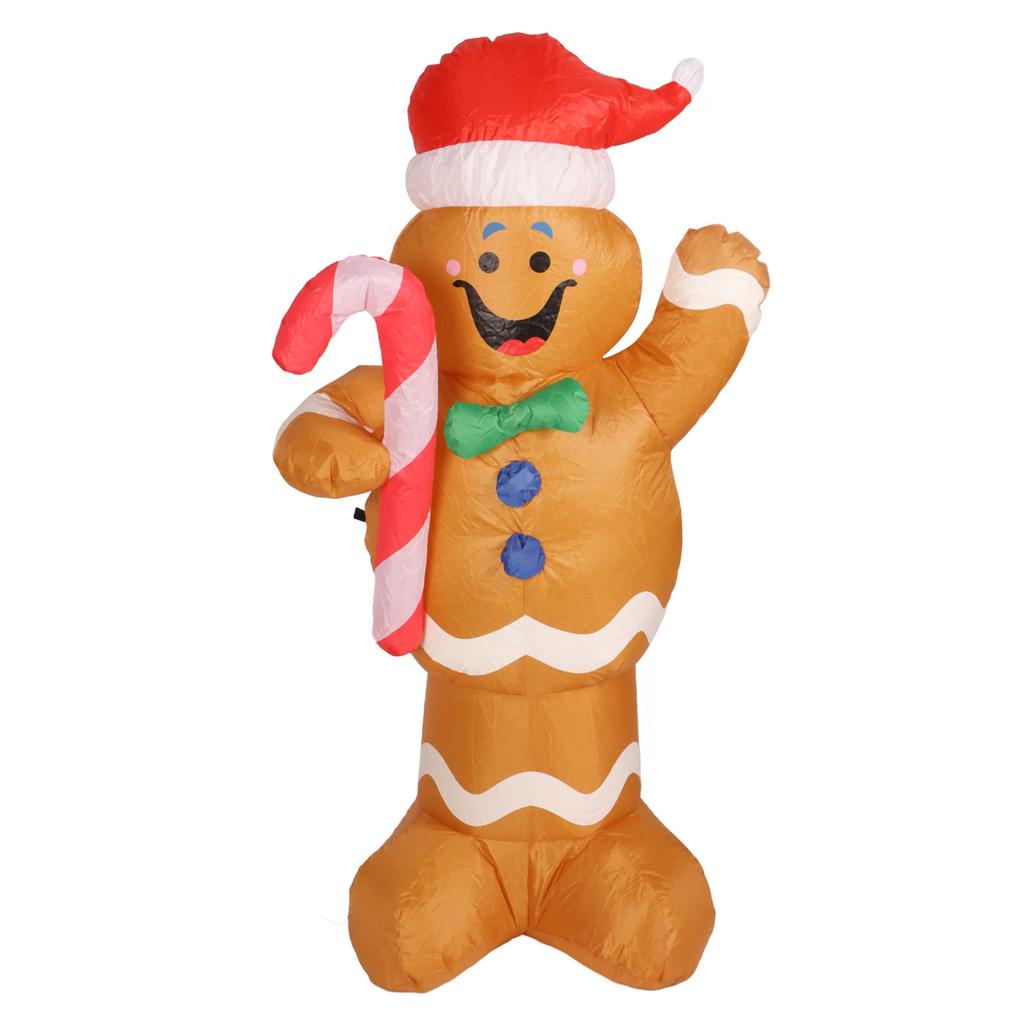 1.5m Height Christmas Inflatables Gingerbread Man with Candy Canes Blow Up Yard Decoration Snowman