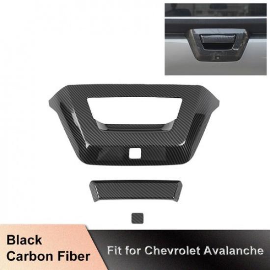 Carbon Fiber Tailgate Handle Cover Trim Decor Shell For Chevy Avalanche 2007-13