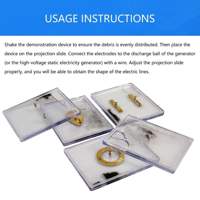 Comprehensive Electric Field Lines Demonstration Set With 5 Glass Boards For Physics Classroom Experiments And Education