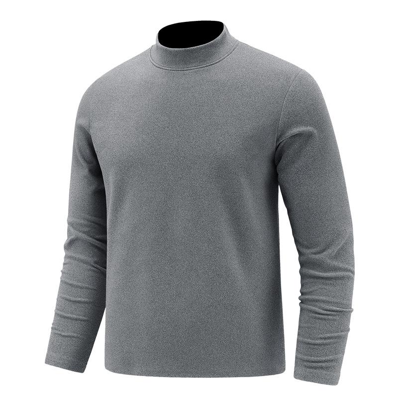 

Men s Round Neck and Velvet Warm Bottoming Shirt for Men s Sweatshirt, Thick Simple Long-sleeved T-shirt, Pure Color, Inner Layer 7XL