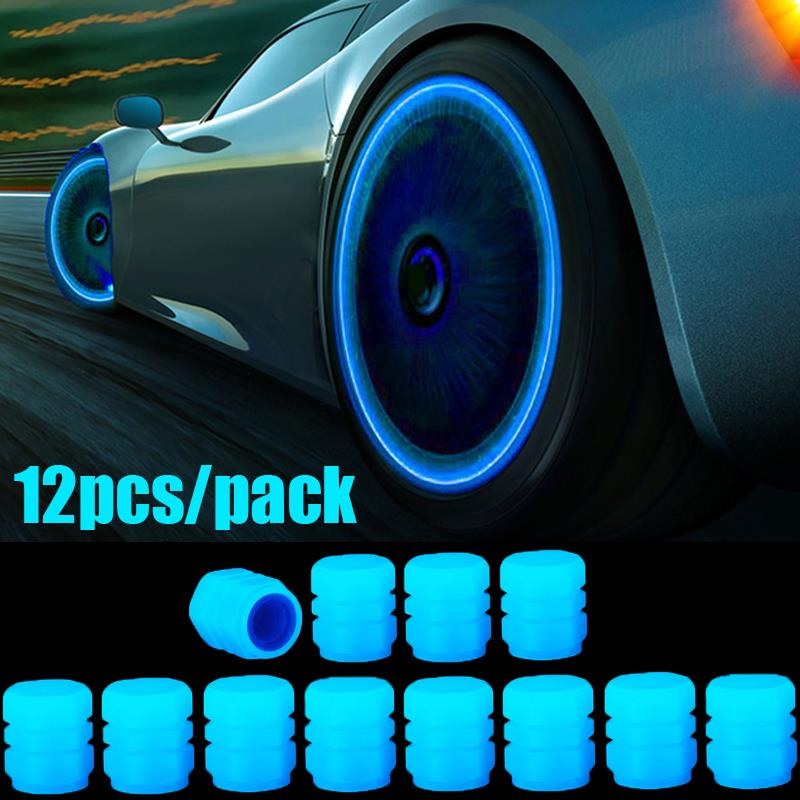 Luminous Wheels Tire Air Cap Cover Fluorescent Night Glowing Tyre Valve Caps Auto Wheel Valve Stem for Car,SUV,Motorcycles,Truck Stem Caps1