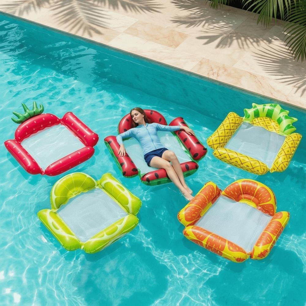 Mesh Seat Water Hammock Foldable Floating Lounger Multi-Purpose Inflatable Pool Raft Family