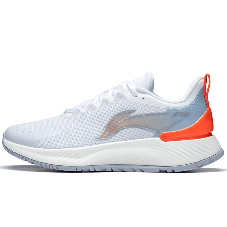 Li Ning YueYing Element Comfortable Fabric Cushioning Slip Resistant Rebound Low top Running Shoes Men's White Orange ARHS007-6