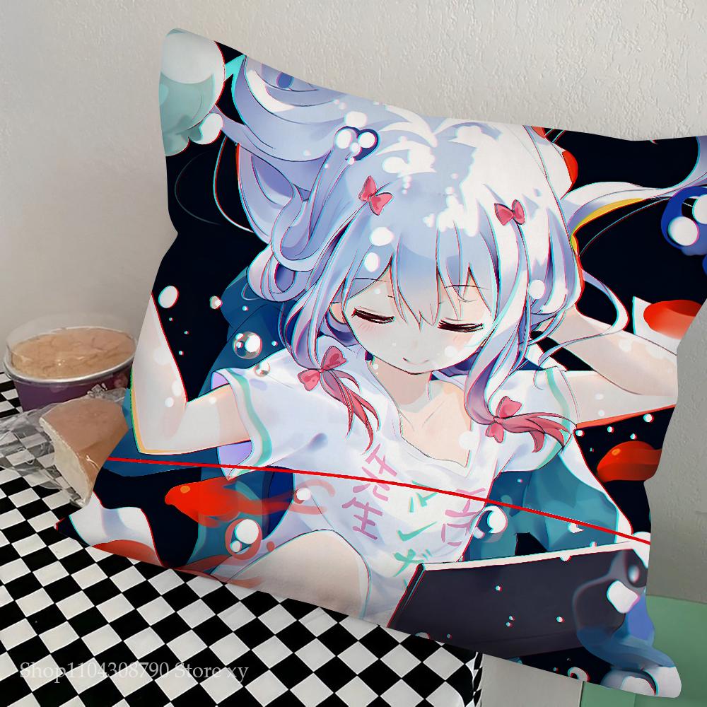 Anime Izumi Sagiri Pillow Case Square Pillow Bedroom Sofa Leisure Comfort Cushion Car Living Room Home Decoration