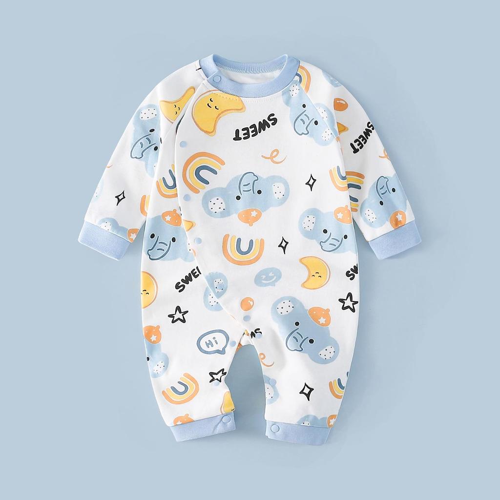 Unisex Cotton Baby Romper - Spring/Autumn Cartoon Onesie for Newborns