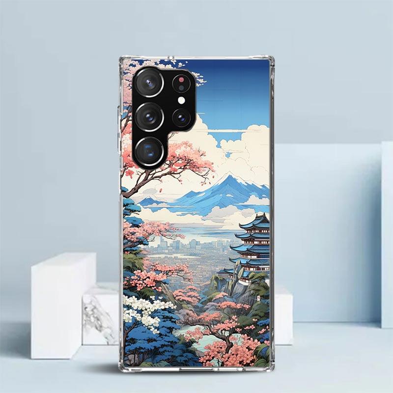 Anime Aesthetic Scenery Phone Case For Samsung Galaxy S24 S25 Edge S26 Ultra S22 S23 Plus S21 + S20 FE Soft TPU Back Cover Galax