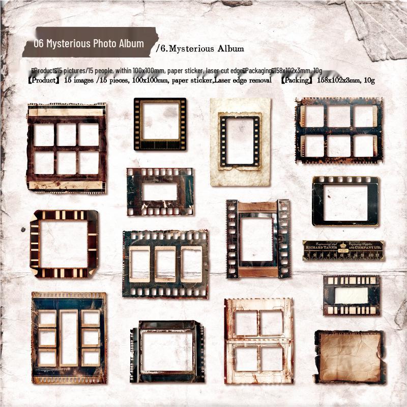 Yan Ji Retro Burned Fragments Journal Sticker Pack - 6 Varieties
