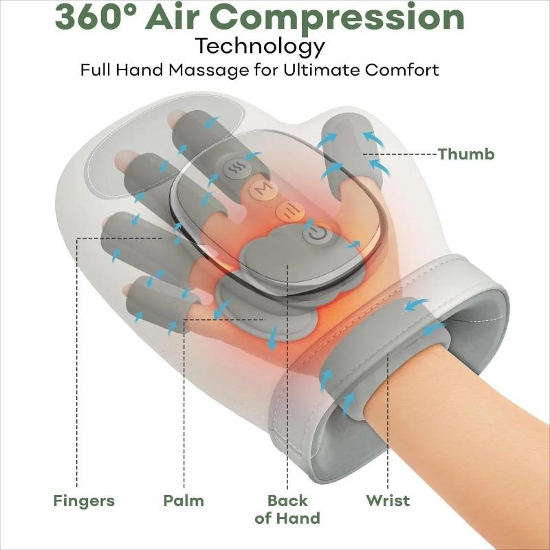 2026 New Gift Hand Massager with Heat and Airbag Compression Carpal Tunnel Wrist Finger Kneading Massage Device Electric Vibration Gloves