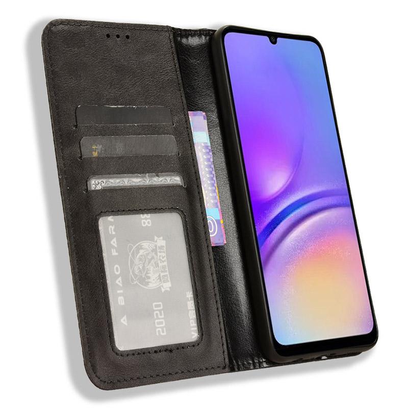 

For Samsung Galaxy A05 4G Case Shockproof PU Leather Wallet Stand Phone Cover Black