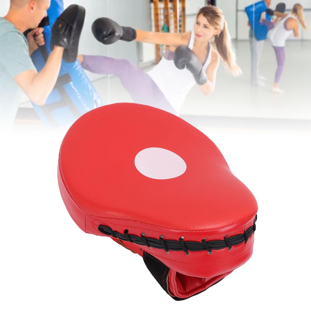 Boxing Curved Punching Mitt PU Leather Boxing Pad with Strap for Taekwondo Training