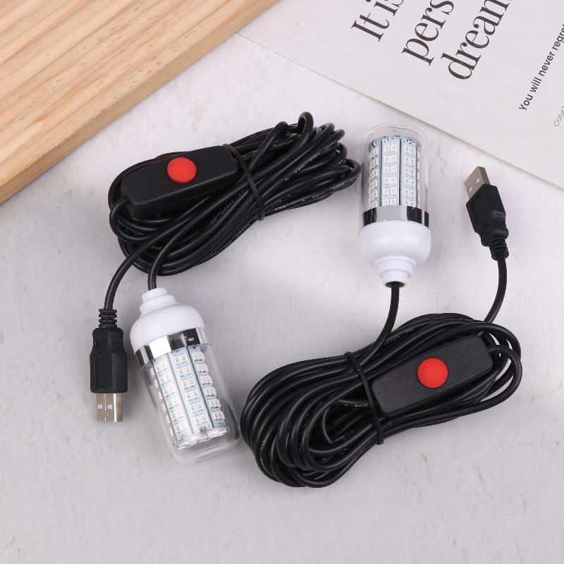 5V Usb Led Fishing Light Ip68 Lure Fish Finder Lamp Attracts Prawns Squid Krill 4 Colors Underwater Lights