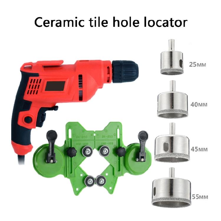 Effiziente Fliesenlochschneider-Jig-Vorrichtung Einstellbarer Locator für hochgenaues Bohren auf Keramik, Glas, Porzellan, Marmor