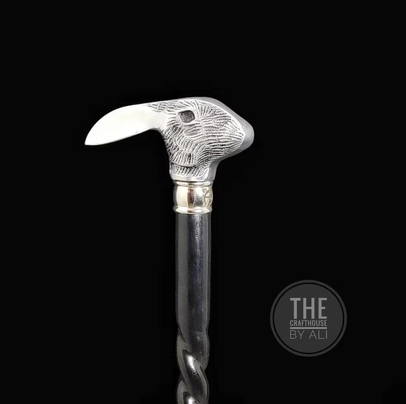 

Victorian Rare Rabbit Handle Walking Stick Handmade Designer Wooden Spiral Cane