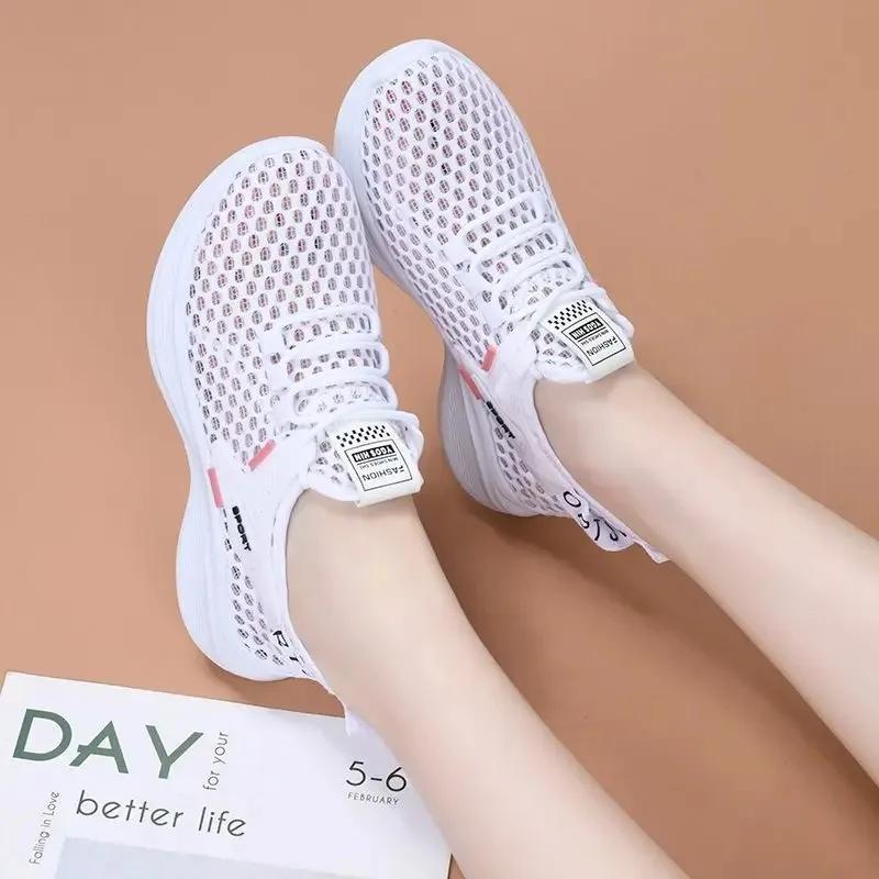 Summer 2025 New Casual Shoes Breathable Mesh Shoes Korean Version Comfortable Sports Women's Shoes Zapatos De Mujer
