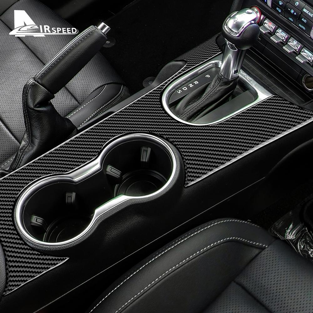 Cover For Ford Mustang 2015 2016 2017 2018 2019 2020 2021 2022 2023 Real Carbon Fiber Gear Shift Car Center Console Sticker