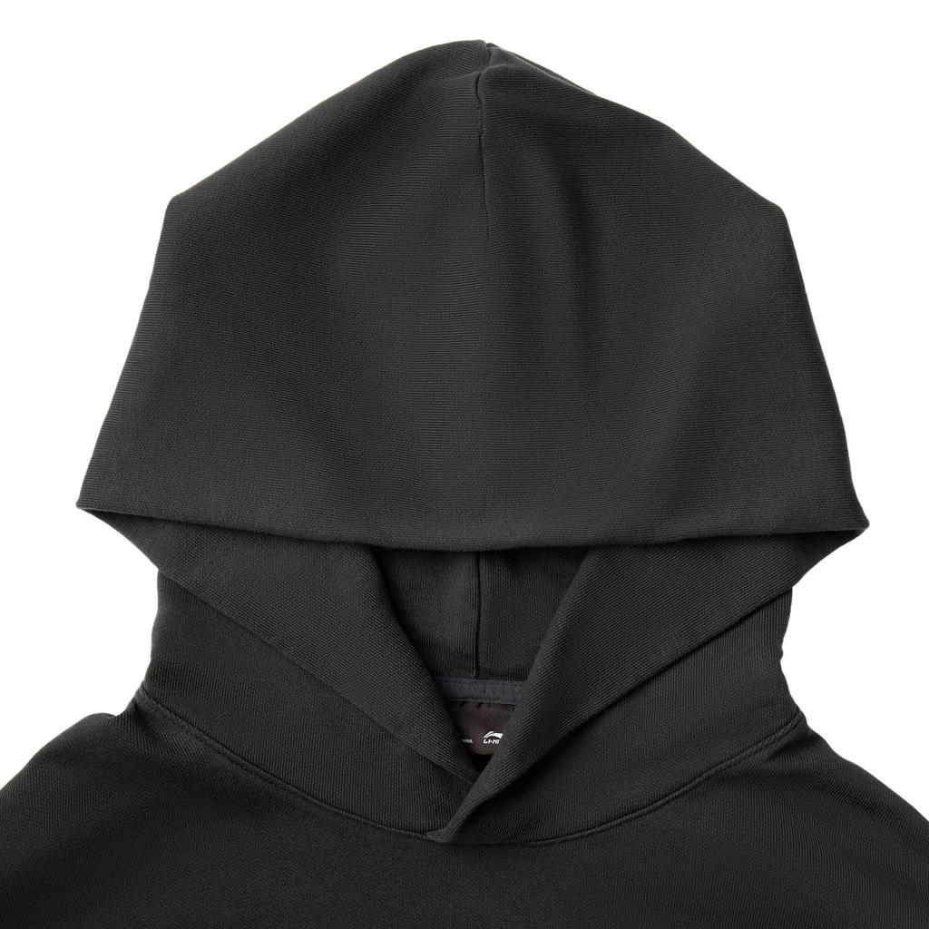Li Ning Sports Lifestyle Series Letter Hooded Comfortable Breathable Versatile Loose Sweatshirt Unisex Sweatshirt Dark-Night-Black AWDV369-1