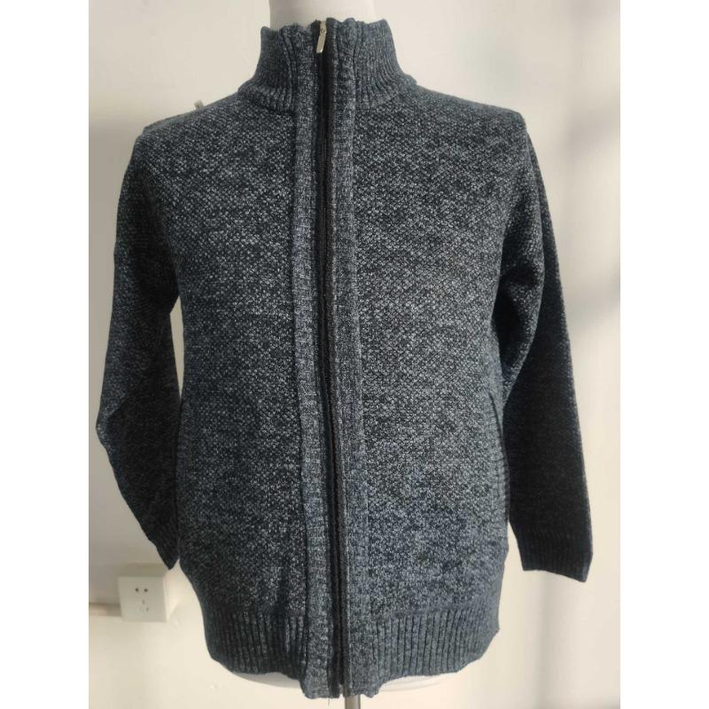 Men S Long Sleeve Thick Knit Cardigan Casual Stand Collar Sweater