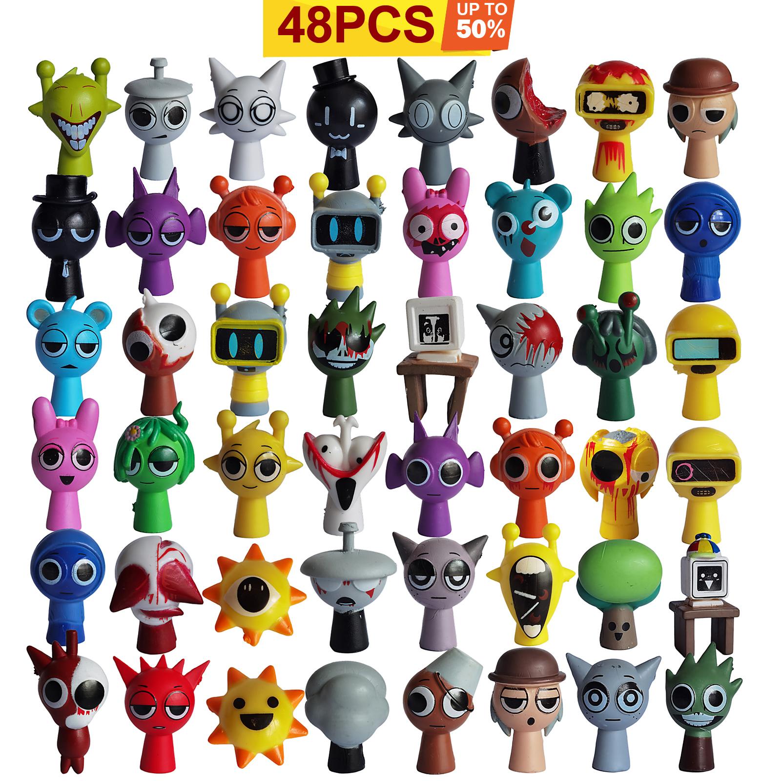 

Нетоксичный Набор из 48 Мини Милых Хэллоуинских Игрушек Комбинированный Подарочный Набор для Вечеринки Фигурки Декор для Офиса Комнаты Для Взрослых Фанатов День Рождения S