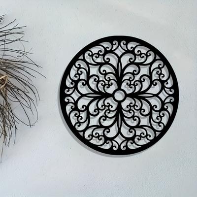1 stuks Vintage Rustiek Boerderij Metaal Wanddecoratie Medaillon Krul Ontwerp voor Woonkamer Slaapkamer Binnen Decoratie