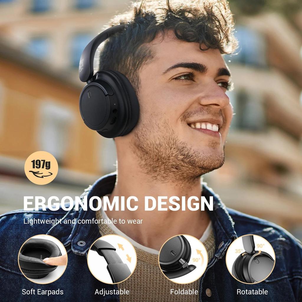 Oneodio EKSA V16 Wireless Headphones Bluetooth 5.3 Over Ear Headset With Mic Bass/Pop Mode Hi-Res HiFi Wired Headphones 90H APP 4