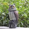Owl Decoy with Rotating Head Natural Enemy Bird Deterrent Owl Figurine Garden Protector Scarecrow Owl for Gardens Terraces Balconies
