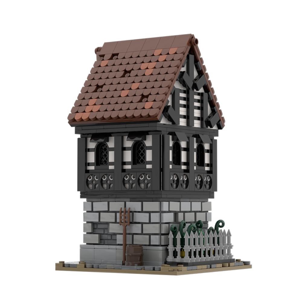 MOC Medieval Townhouse Building Blocks Model Modular Medieval Townhouse Architecture Bricks Assembly Toys Children Birthday Gift