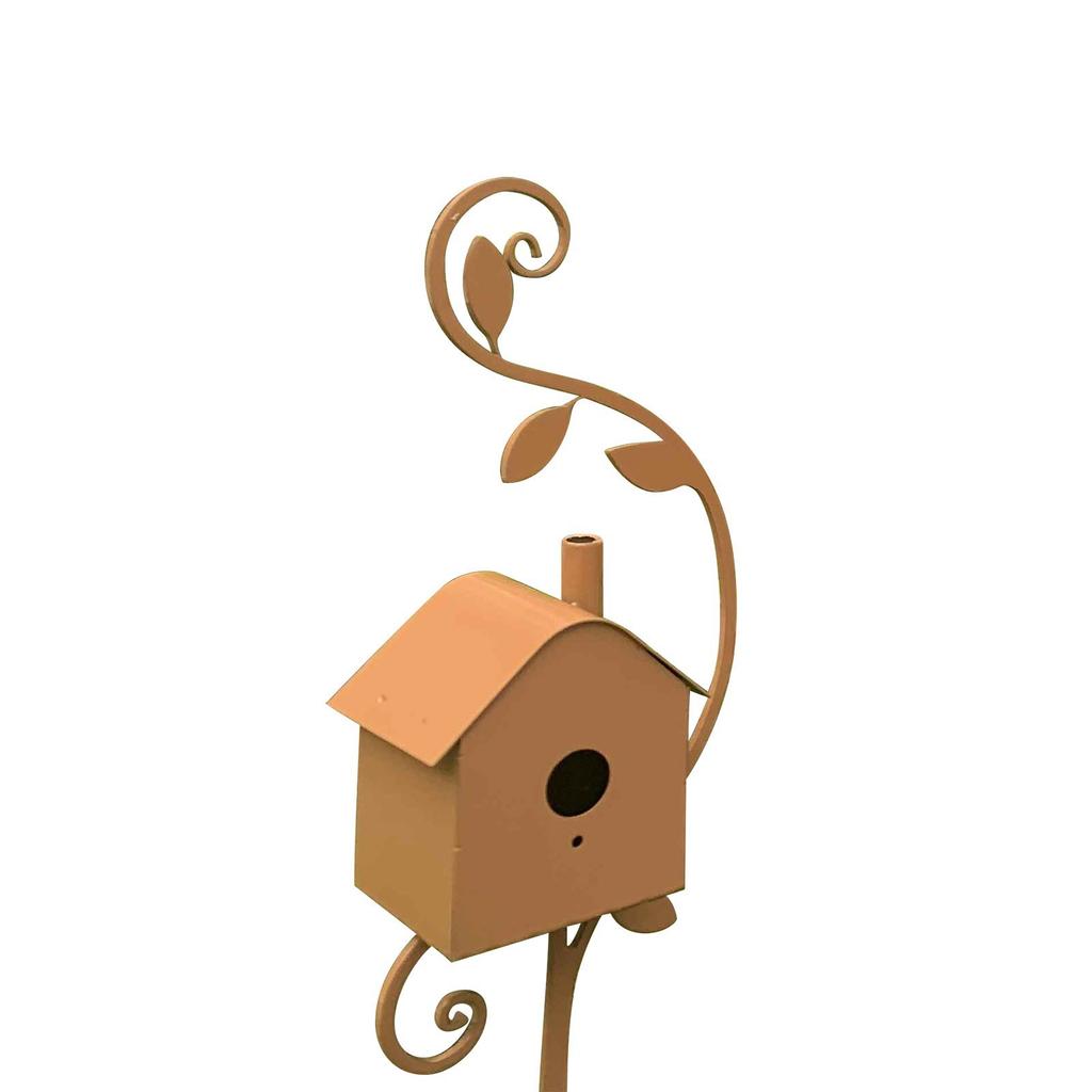 Metal Art Pole for Outdoor Birdhouse Garden Support
