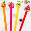 2Pcs Stationery Cartoon Fruit Neutral Pen Office Study 0.5mm Black Signature Pen Student Stationery Office Accessories Cute Pen