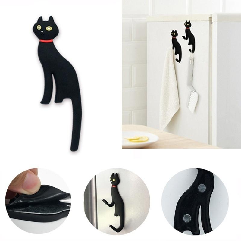 1 Stück Kreativer Magnet Niedliche Katze Wandmontage Schlüsselhaken Magnetischer Schlüsselhalter Magnetisches Regal Haken Kleiderbügel Kühl