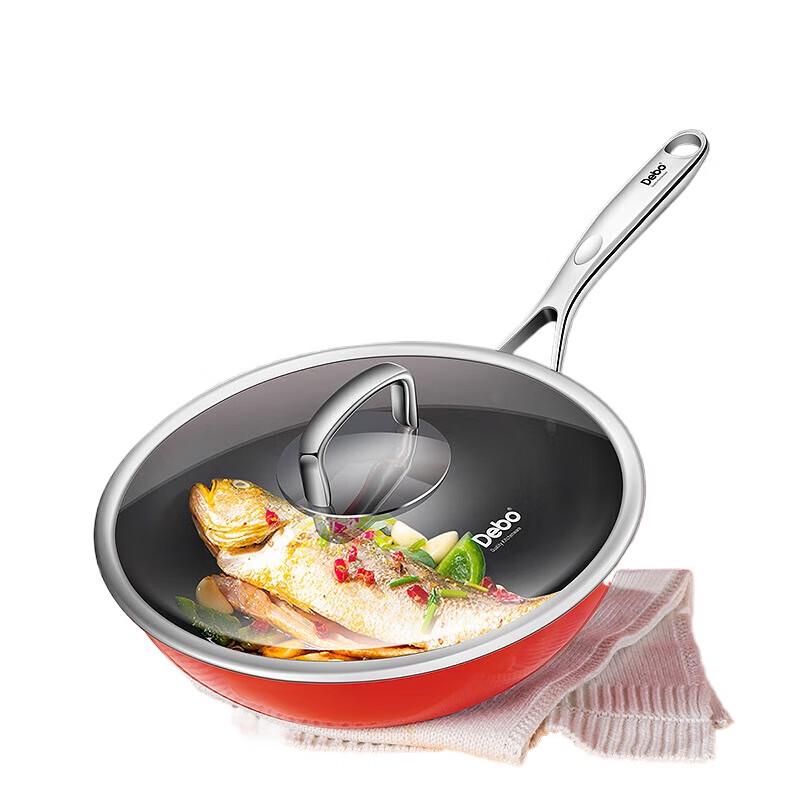 Debao Himalayan 30cm Coating-Free Stainless Steel Wok