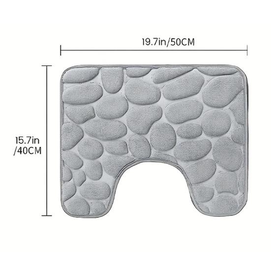 Toilet Floor Mat Wear Resistant Super Absorbent Non-Slip Design Decorative Bathroom U-shaped Floor Mat