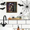 Removable PVC Wall Art Halloween Skeleton Art, Funny Bathroom Toilet Decal with Ghost Clown, Skull Decor for 2D Wooden Sign, Spooky Waterproof Sticker