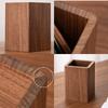 Simple Hickory Wood Pen Holder Desktop Storage Makeup Brush Organizer  Office/School Supplies