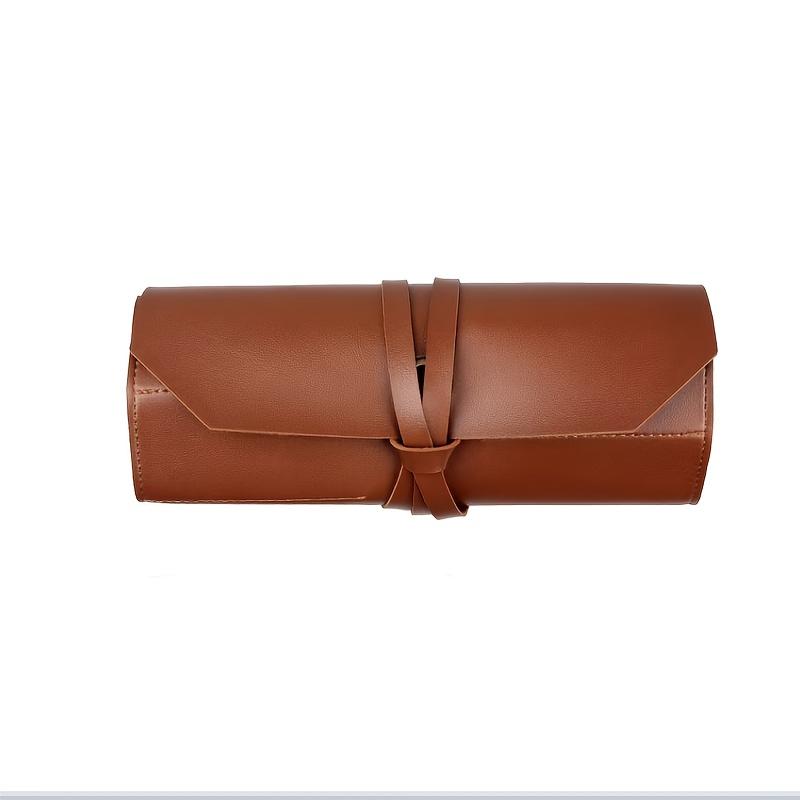 

1pc Leather Tool Roll Bag Drawstring Closure, Portable Wrench and Chisel Organizer, Handy Tool Storage Pouch