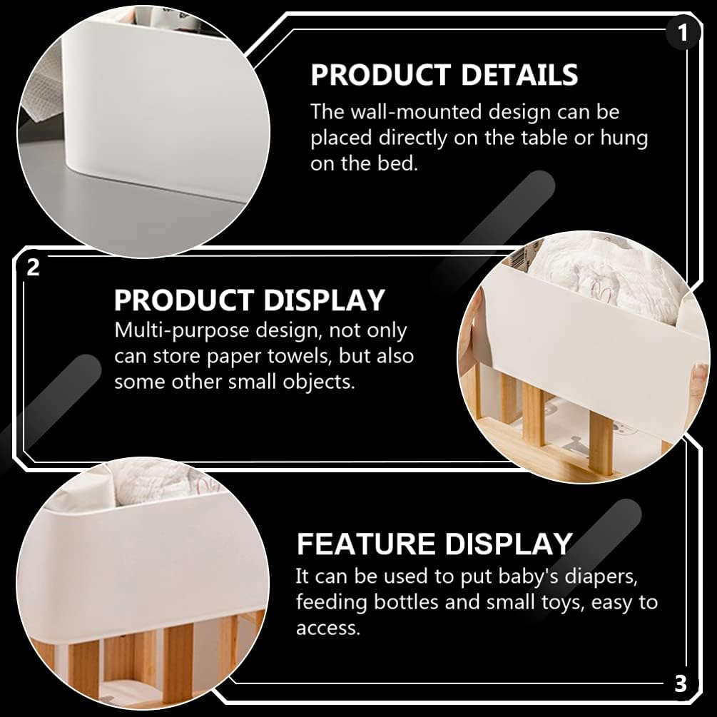 Toyvian Diaper Organizer Box Hanging Diaper Diaper Storage Bin Nursery Organizers for Changing Table Crib Baby Stroller