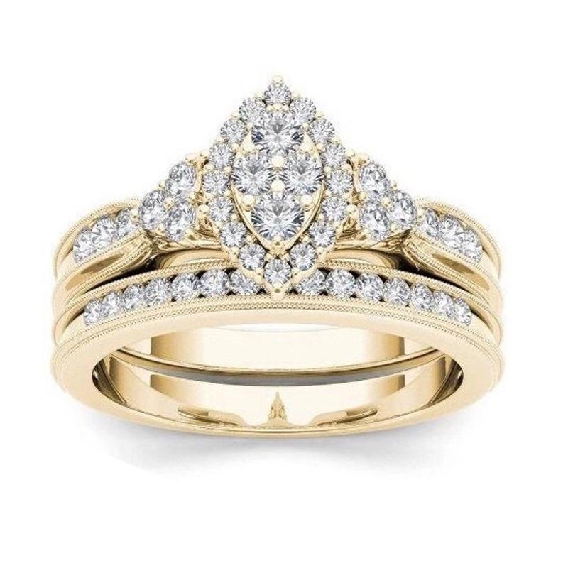 Luxury Womens Fashion Couple Ring Diamond Ring Promise Rings Bride Romantic Wedding Engagement Ring for Women and Men Lover Rings Jewelry Gift