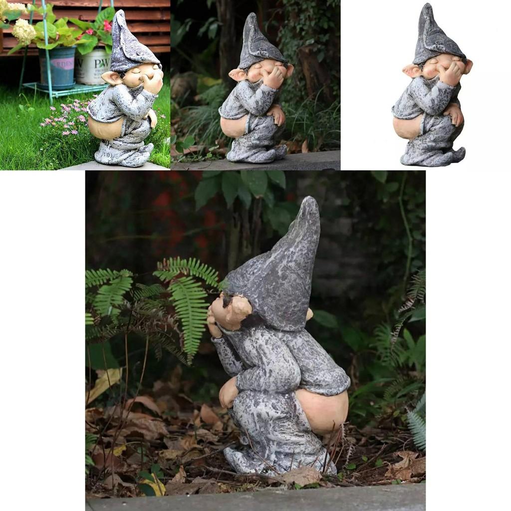 Playful Garden Gnome Cute Resin Sculpture Perfect For Enhancing Garden Decor