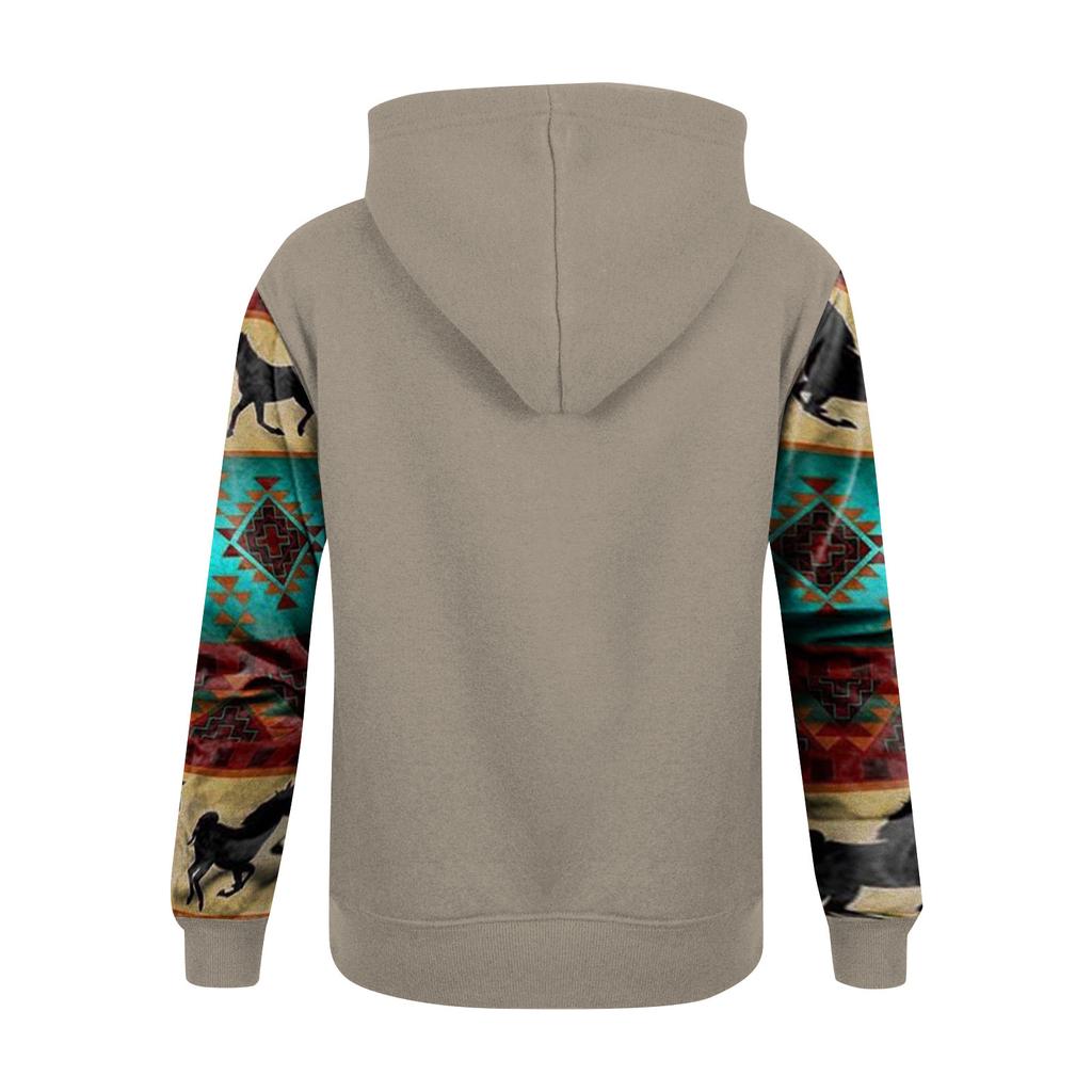 Fashion Print Loose Men's And Women's Long Sleeve Hooded Sweater