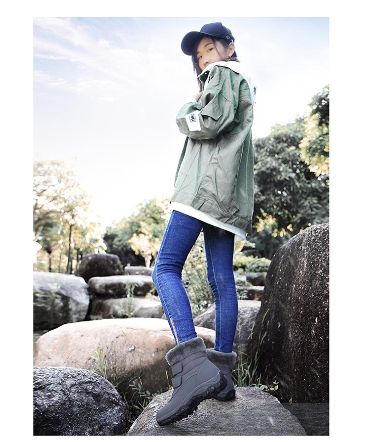 Women's Cross-Border Plus Size High-Top Fleece-Lined Snow Boots for Autumn and Winter