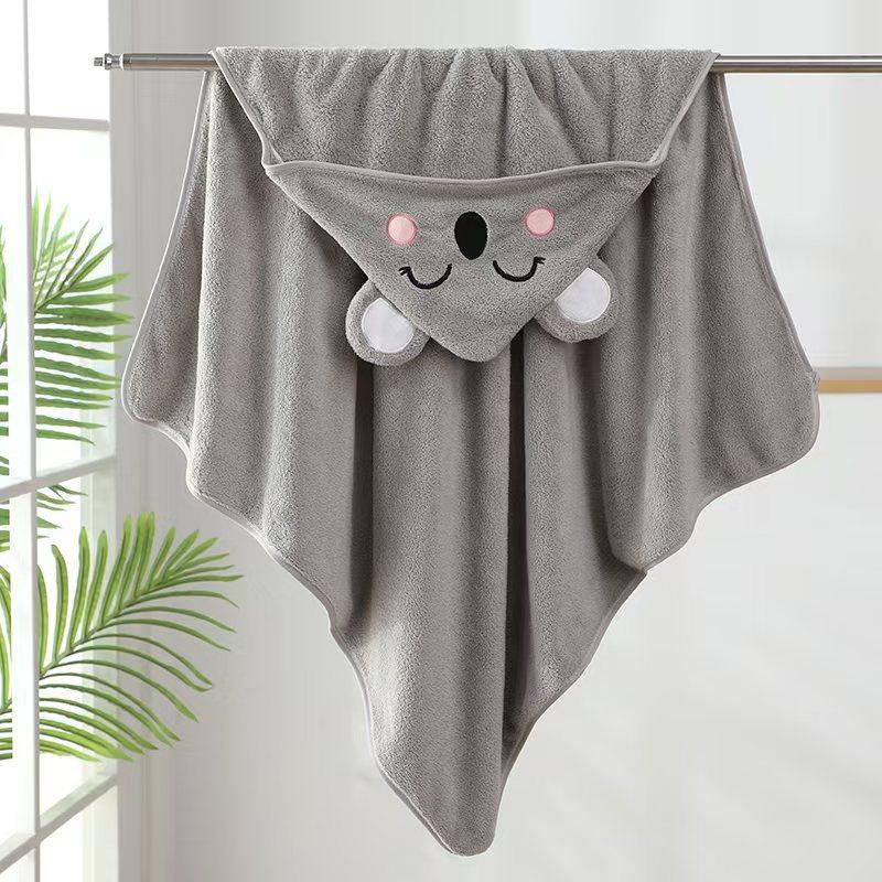 Baby Children Bath Towels Newborn Quilt Bag Towel Bag Quilt Coral Fleece Wrap Towel Embroidered Blanket Animal Eye Closed Hooded Cape
