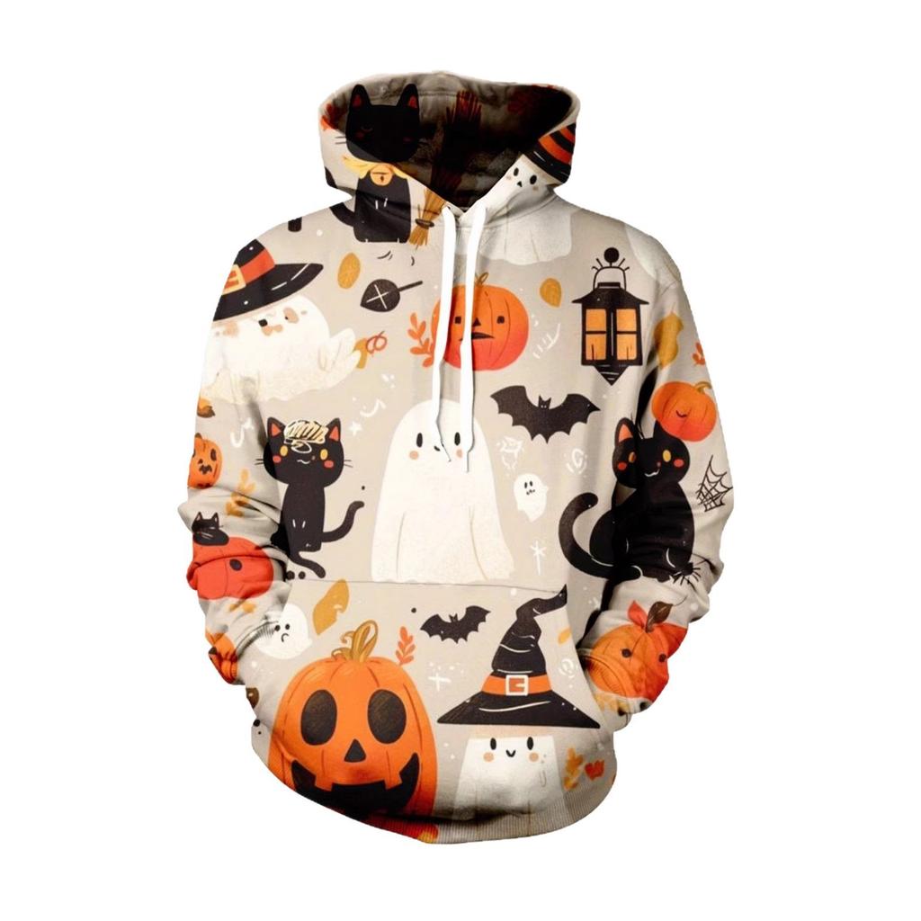 Autumn and Winter Men's Halloween Pixie 3D Printed Hooded Comfortable and Breathable Hoodies & Sweatshirts (men’s)