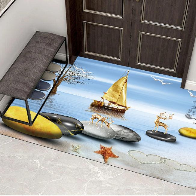 Entrance Mat Floor Mats Non-Slip Back Rubber Welcome Doormat Bathroom Kitchen Mat