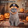 Soft Fleece Pet Accessory Cat Pumpkin Pirate Hat, Halloween Cozy Funny Hat Cosplay for Cats, Small Dogs, Holiday Party Orange And Black Apparel