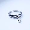 Retro JOJO Bucciarati Zipper Adjustable Open Ring For Men Silver-plated Copper Gothic Punk Edgy Jewelry Niche Accessories Gift