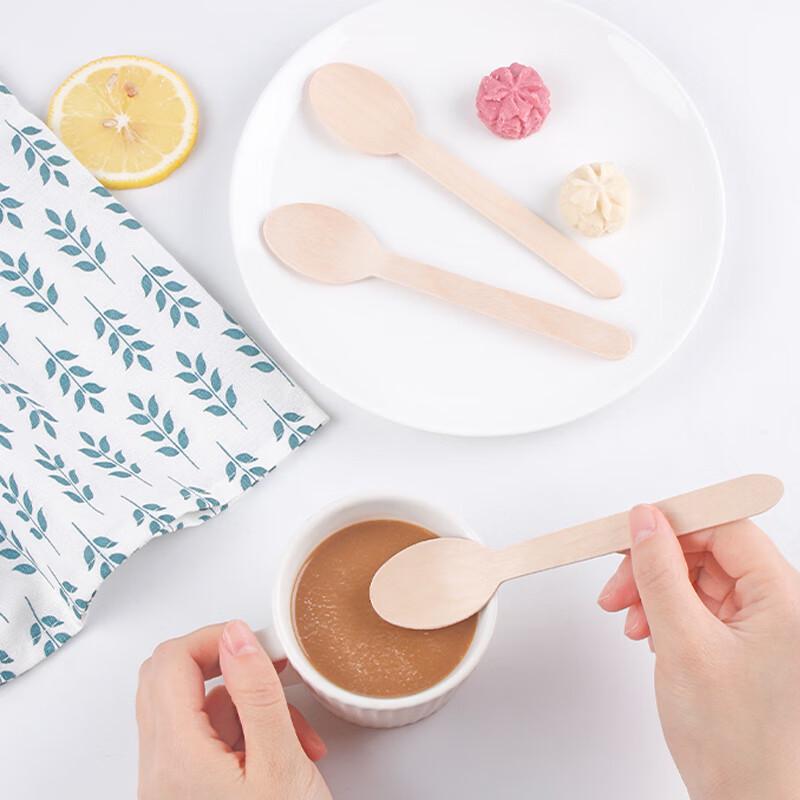 YOUAO 100-Pack Disposable Bamboo Spoons