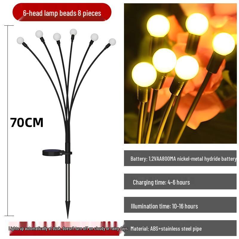 Solar-Powered Waterproof Firefly Garden Lights for Outdoor Villa Courtyard Atmosphere