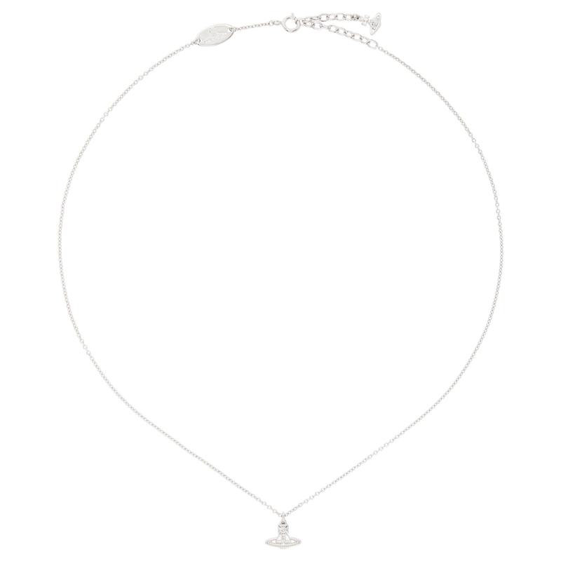 VIVIENNE WESTWOOD Planet Logo Brass Necklace Men's Silver 242314M145021